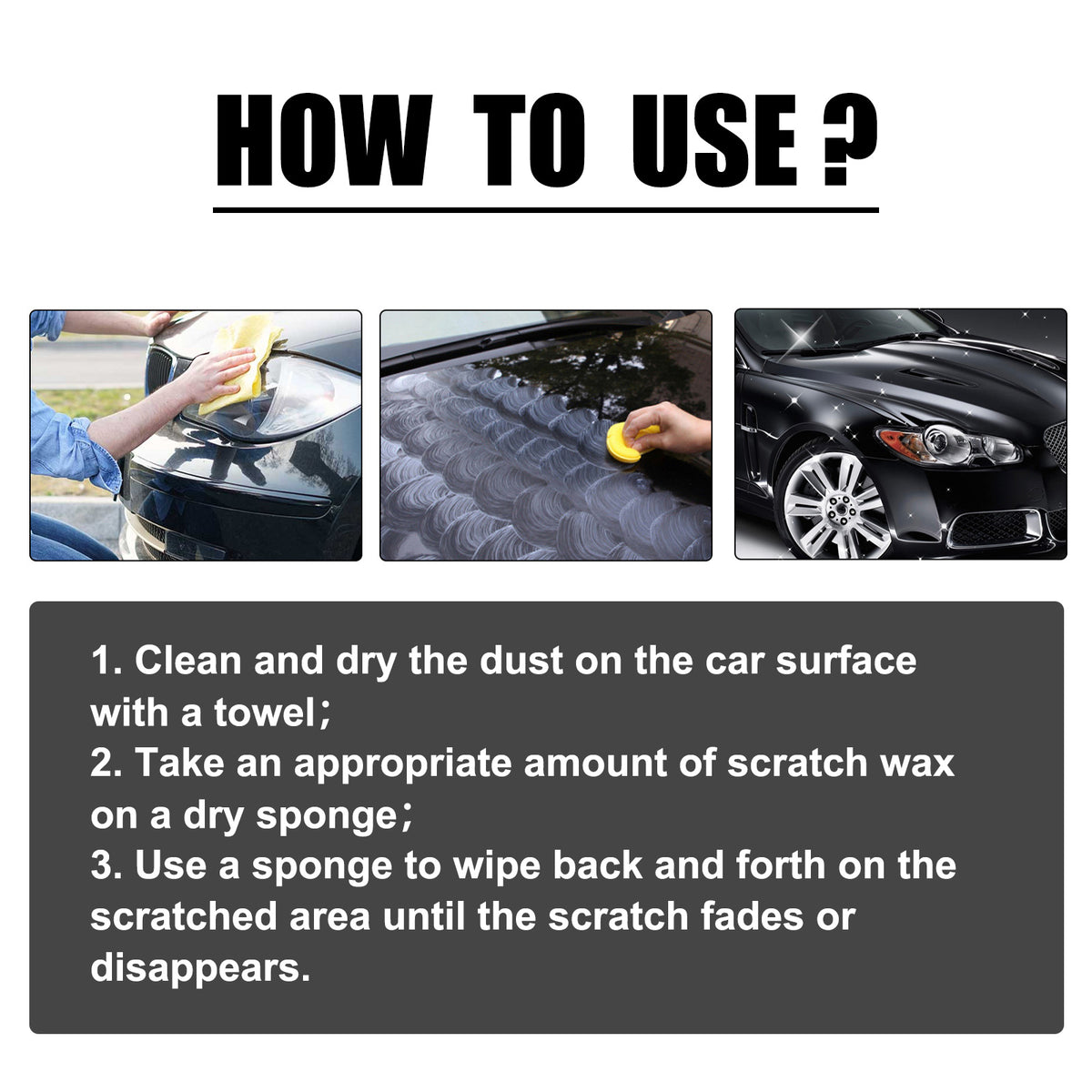 Car Scratch Removal Wax for Glossy Paint Finish