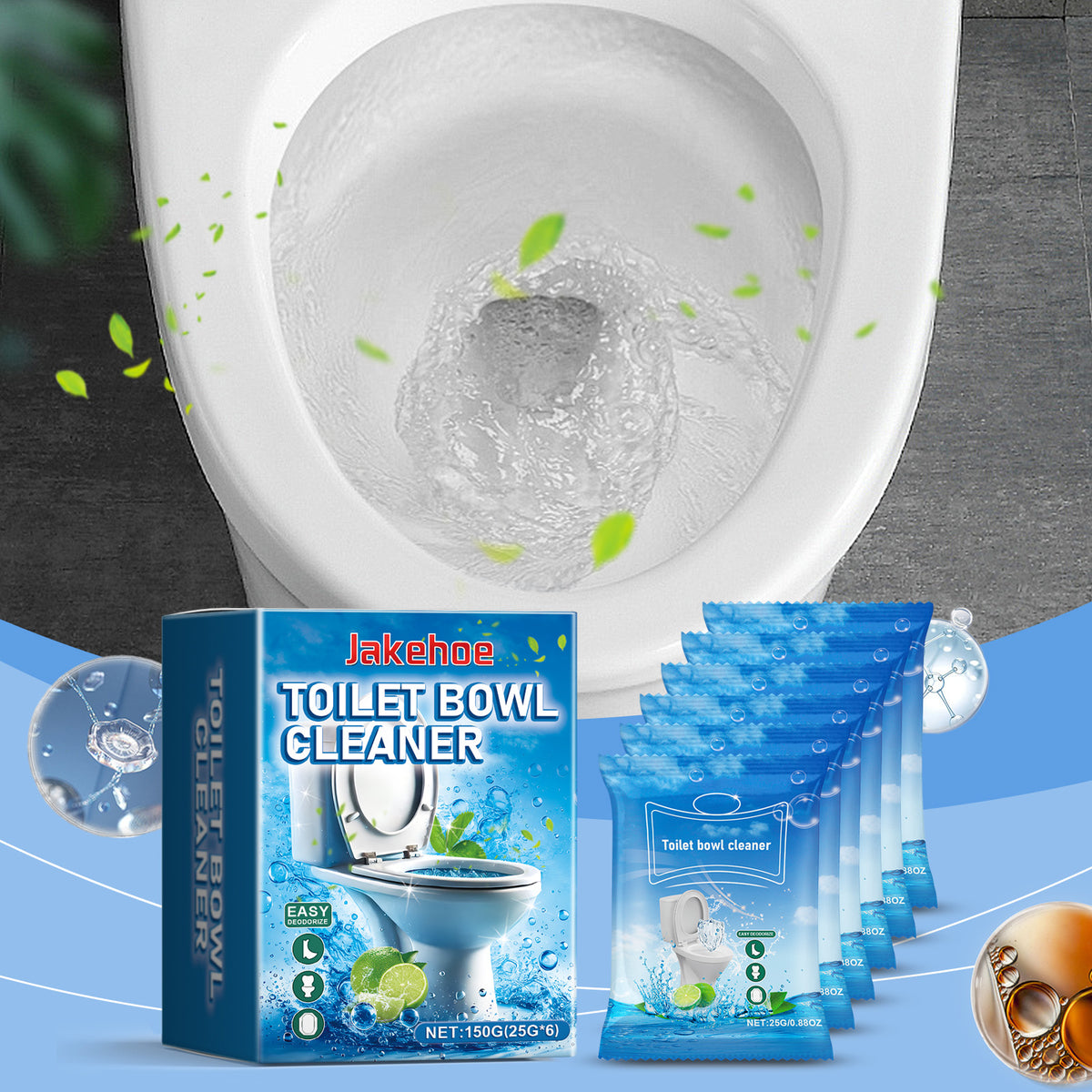 Toilet Cleaning Powder Sachets for Stains and Odor