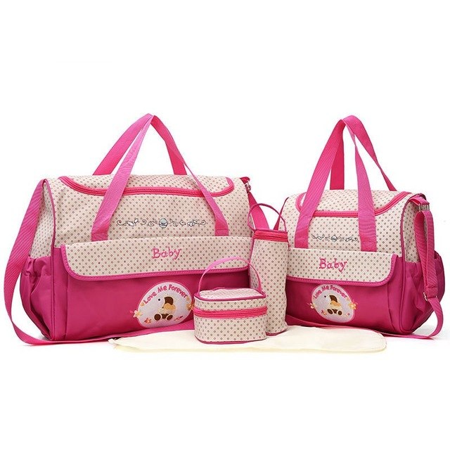 5-Piece Baby Diaper Bag Set With Organized Storage