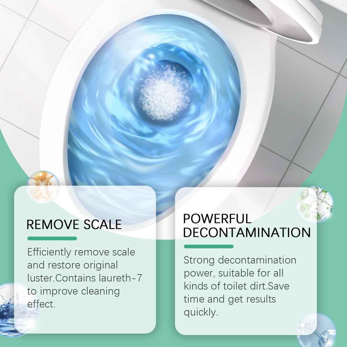 Toilet Bowl Cleaner Spray for Odor & Bathroom Grime