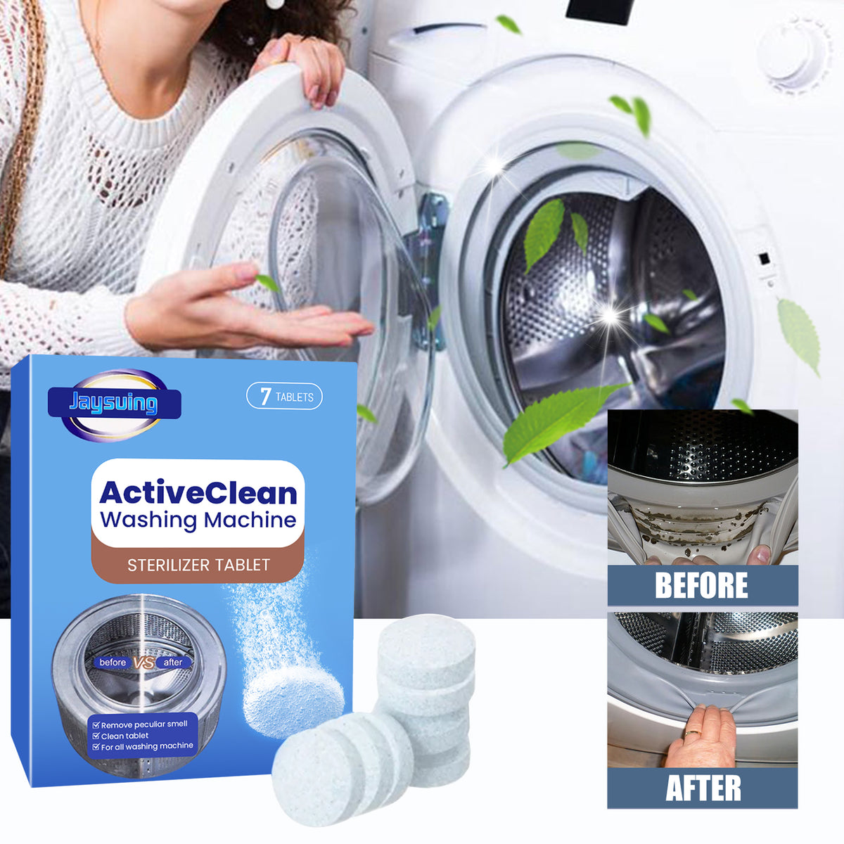 Washing Machine Cleaning Tablets for Deep Odor Removal