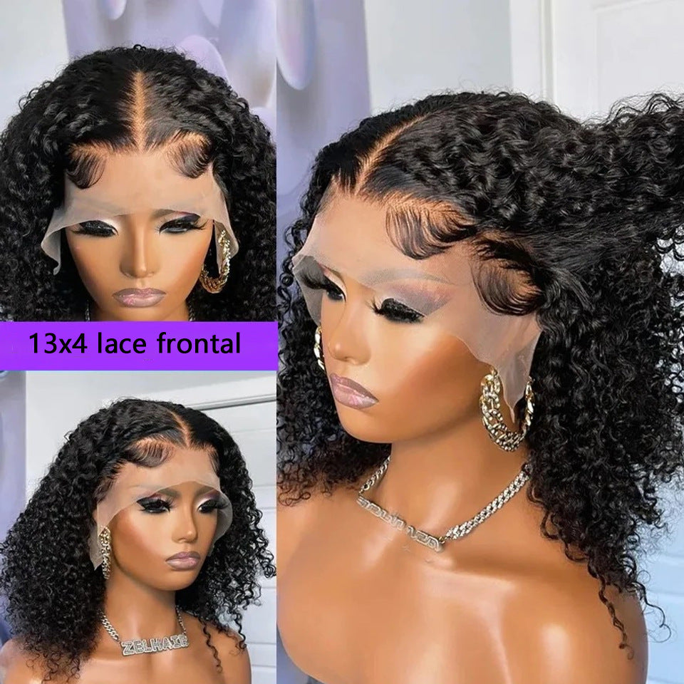 13x4 Lace Front Bob Wig With Deep-Curly Human Hair