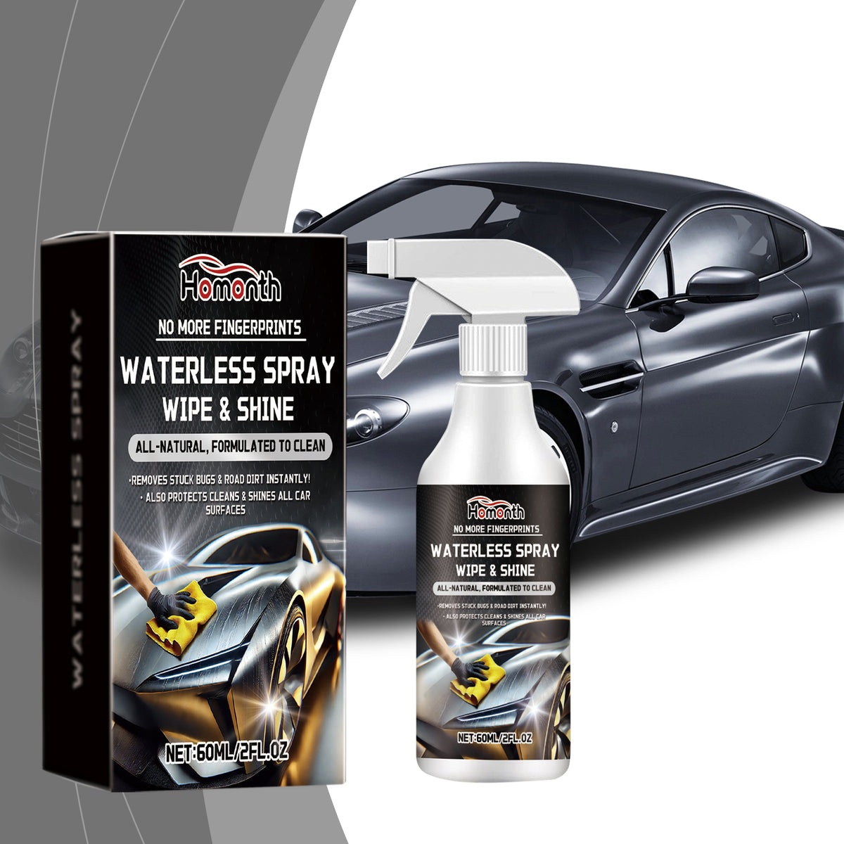 Waterless Car Surface Cleaner Spray for Instant Shine