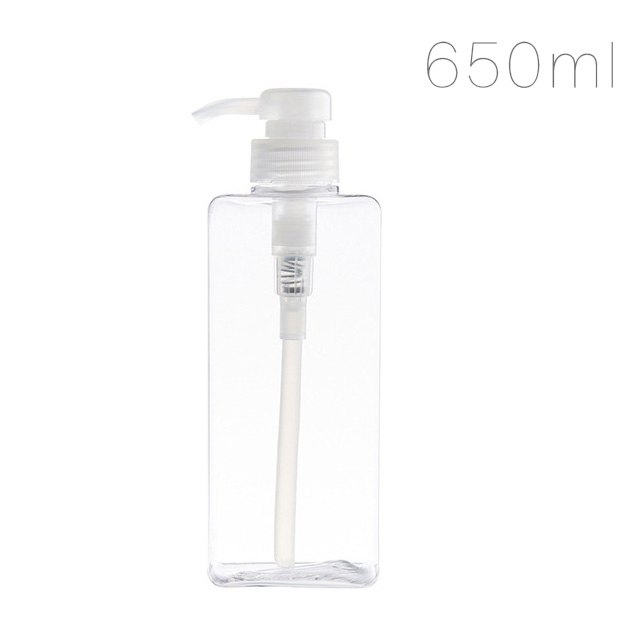 Refillable Square Lotion Pump Bottle for Bathroom Storage