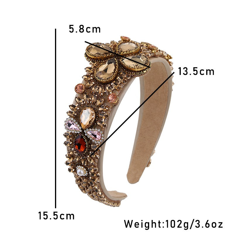 Wide Padded Jeweled Headband for Instant Retro Glamour