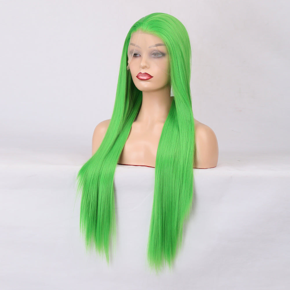 Long Neon Green Lace Front Wig For Instant Bold Drama