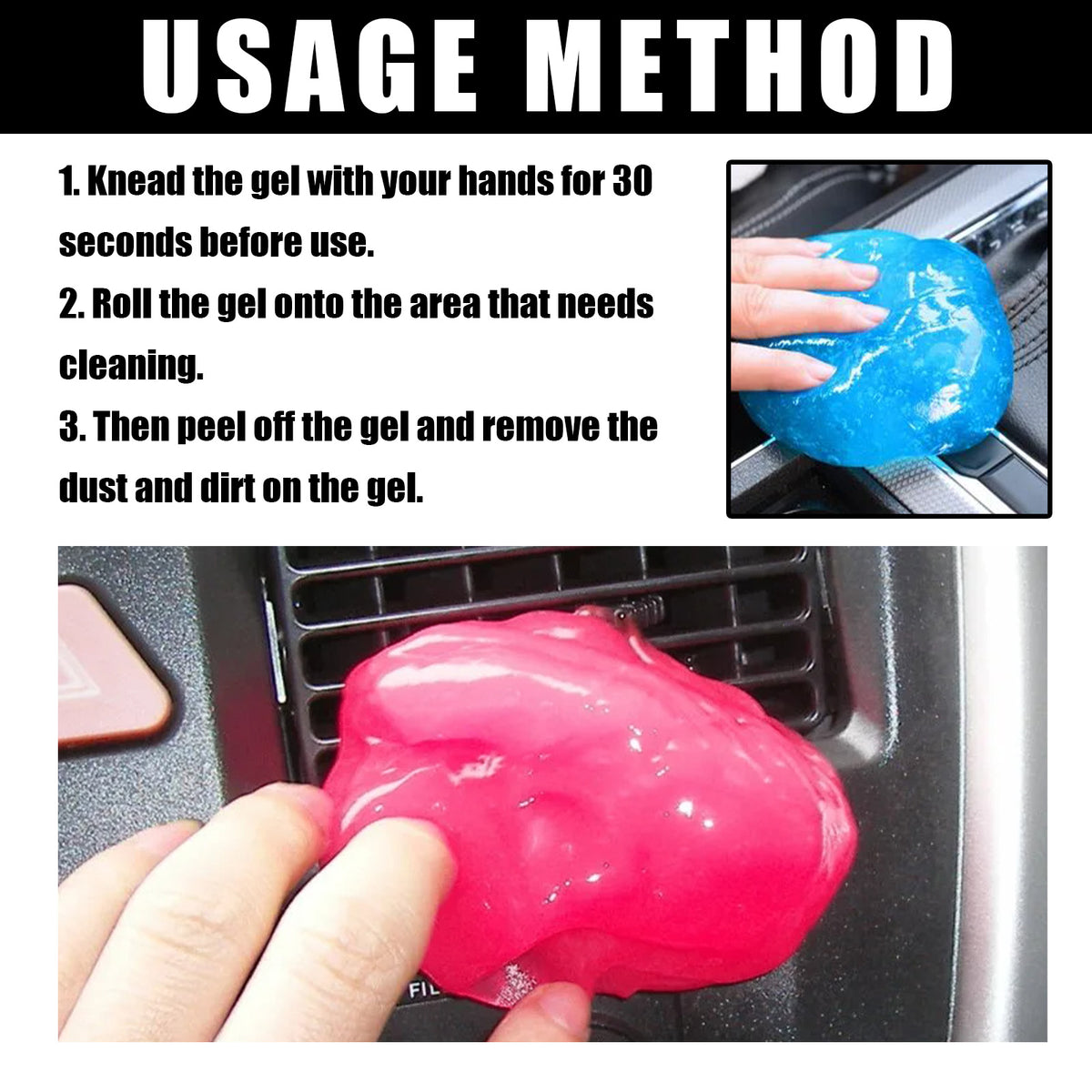 Car Cleaning Gel for Quick Dust-Free Interior Cleaning