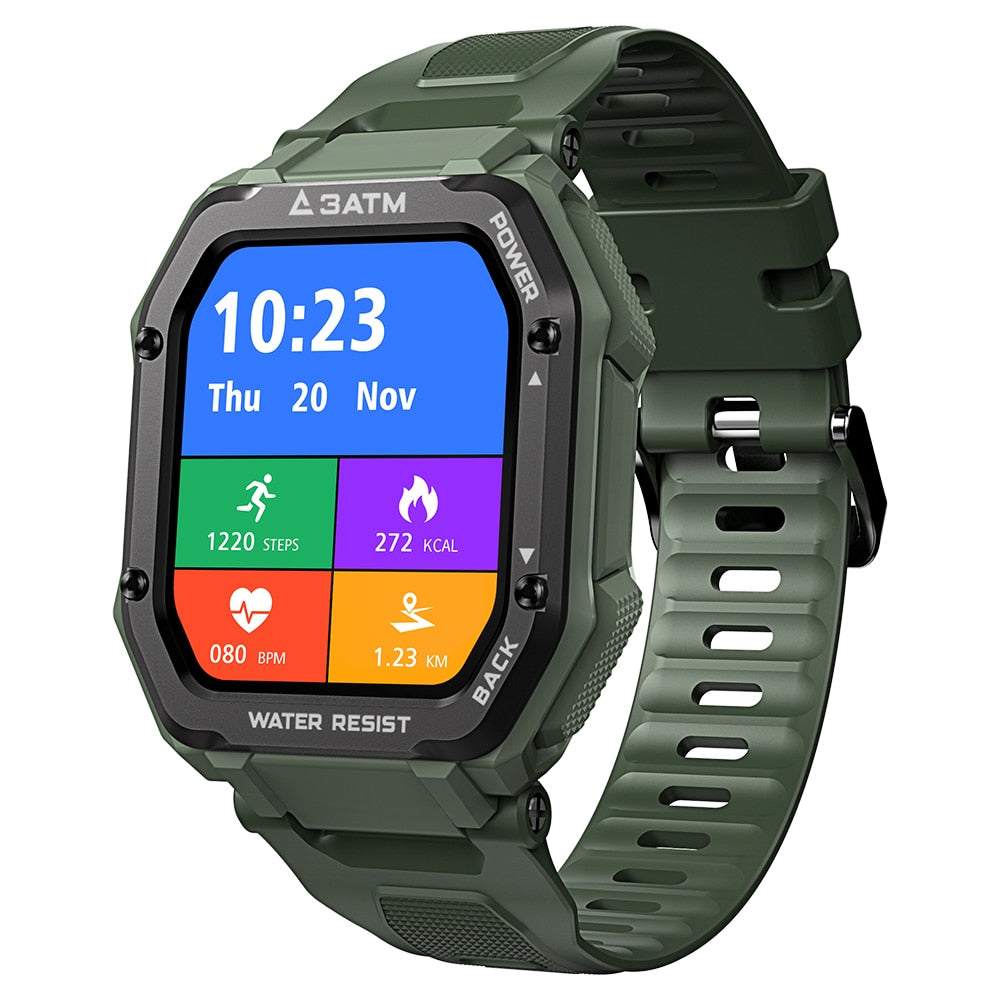 Rugged Smartwatch for Men: 3ATM Waterproof Fitness