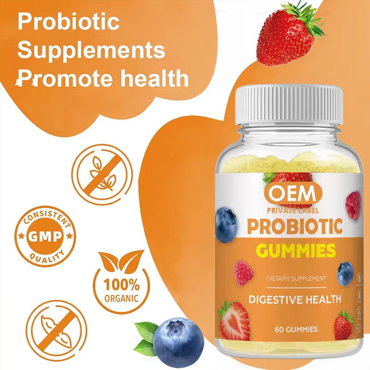 Probiotic Gummies — 60 Fruit Chews for Digestive Health