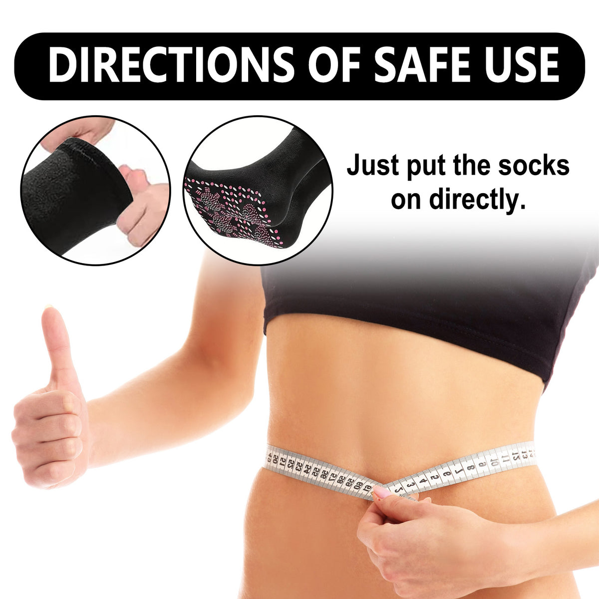 Health Socks with Warm Acupressure Sole Comfort Pair