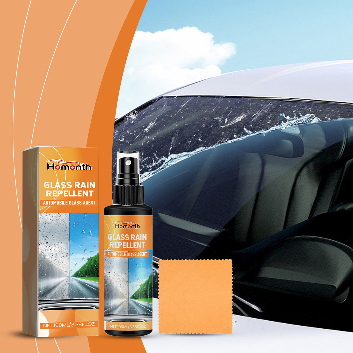 Windshield Rain Repellent Spray for Clearer Vision