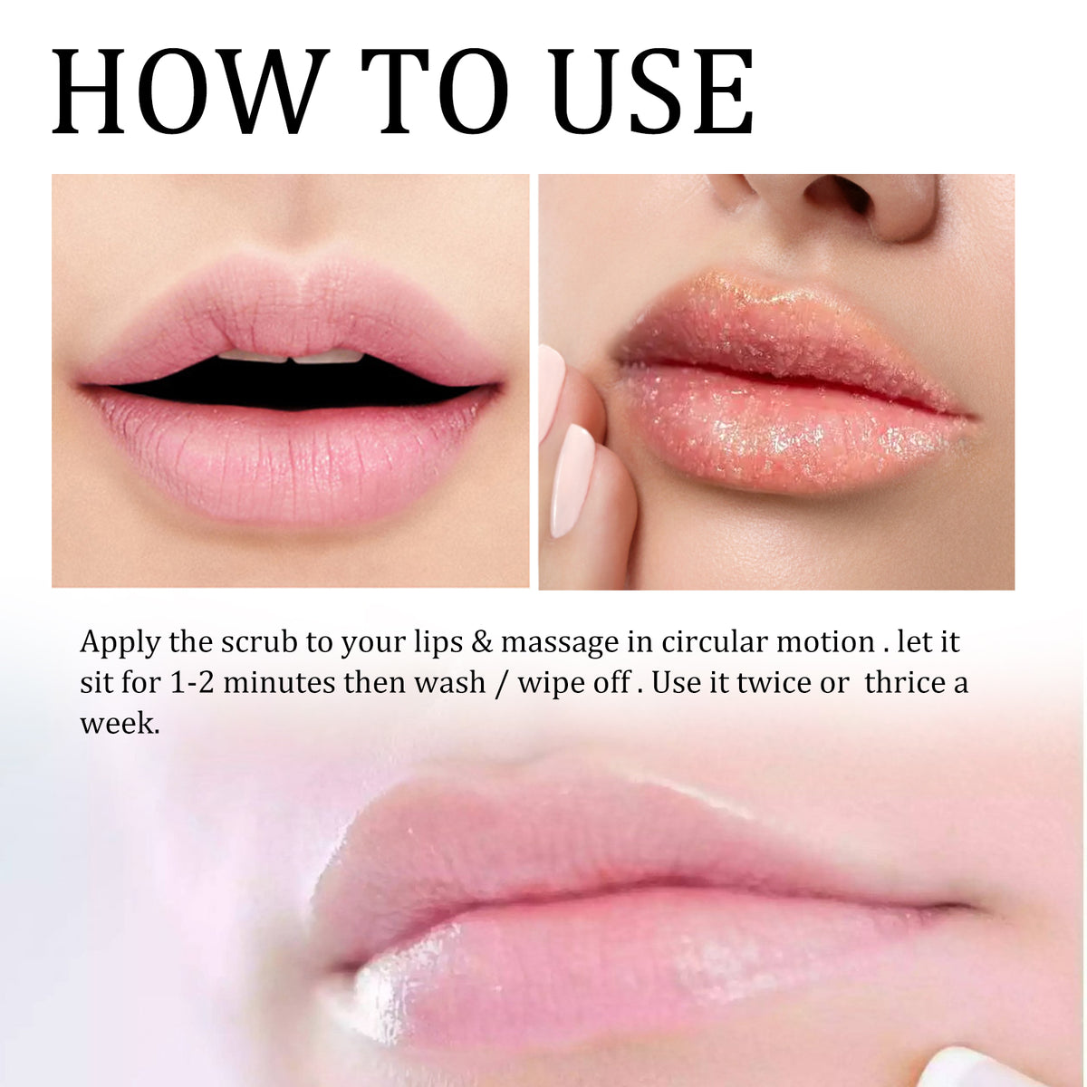 Lip Scrub for Dry, Chapped Lips, 20g Brightening Balm