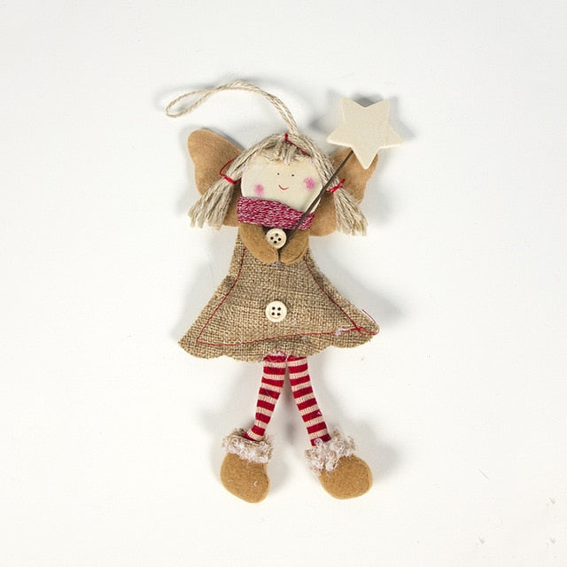 Wood Angel Christmas Ornament for Rustic Tree Charm