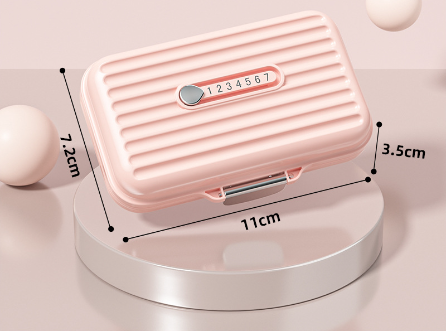 Portable Weekly Pill Organizer Box, 7-Day Dial Lid