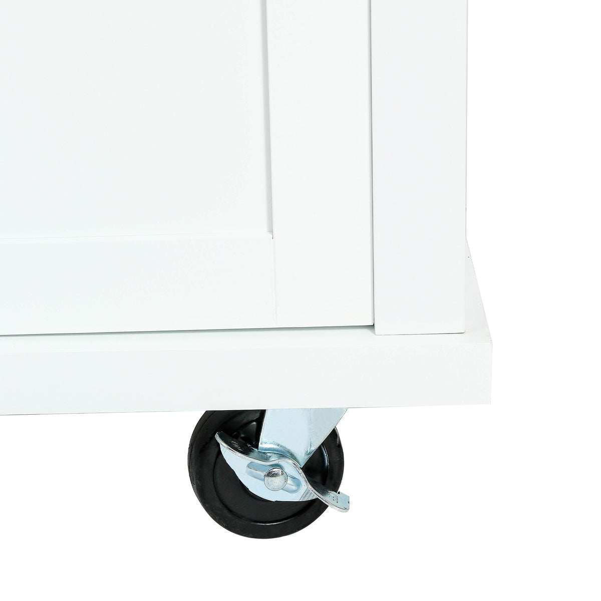 Rubber Wood Kitchen Island Cart with Drop Leaf Extensions