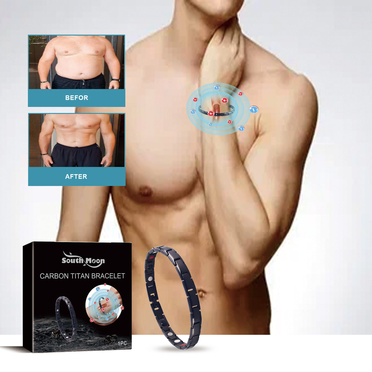 Titanium Steel Bracelet for Men | Dark Sport Style