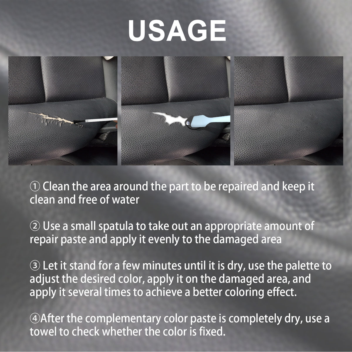 Leather Repair Cream for Scratches, Cracks & Faded Color