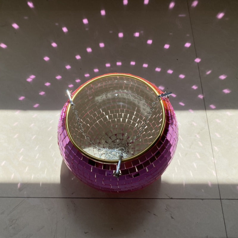 Disco Ball Planter Hanging Mirror Basket for Plants