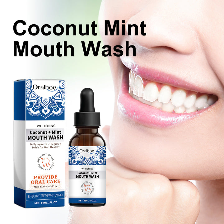 Coconut Mint Mouth Wash for Whiter Teeth & Fresh Breath