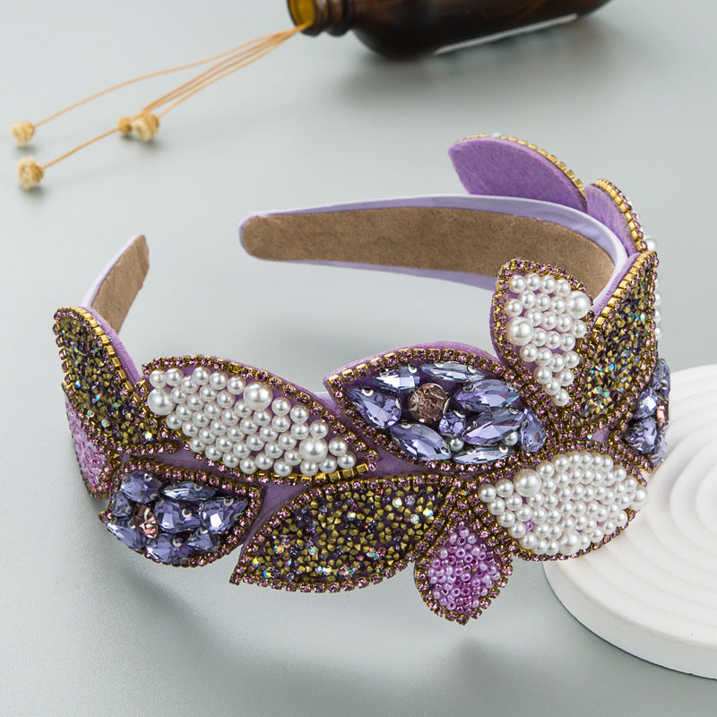 Baroque Rhinestone Pearl Headband for Statement Style