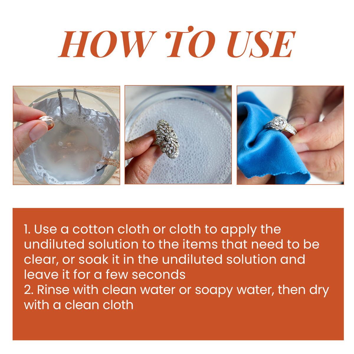 Jewelry Cleaner for Copper & Brass Jewelry Brightness