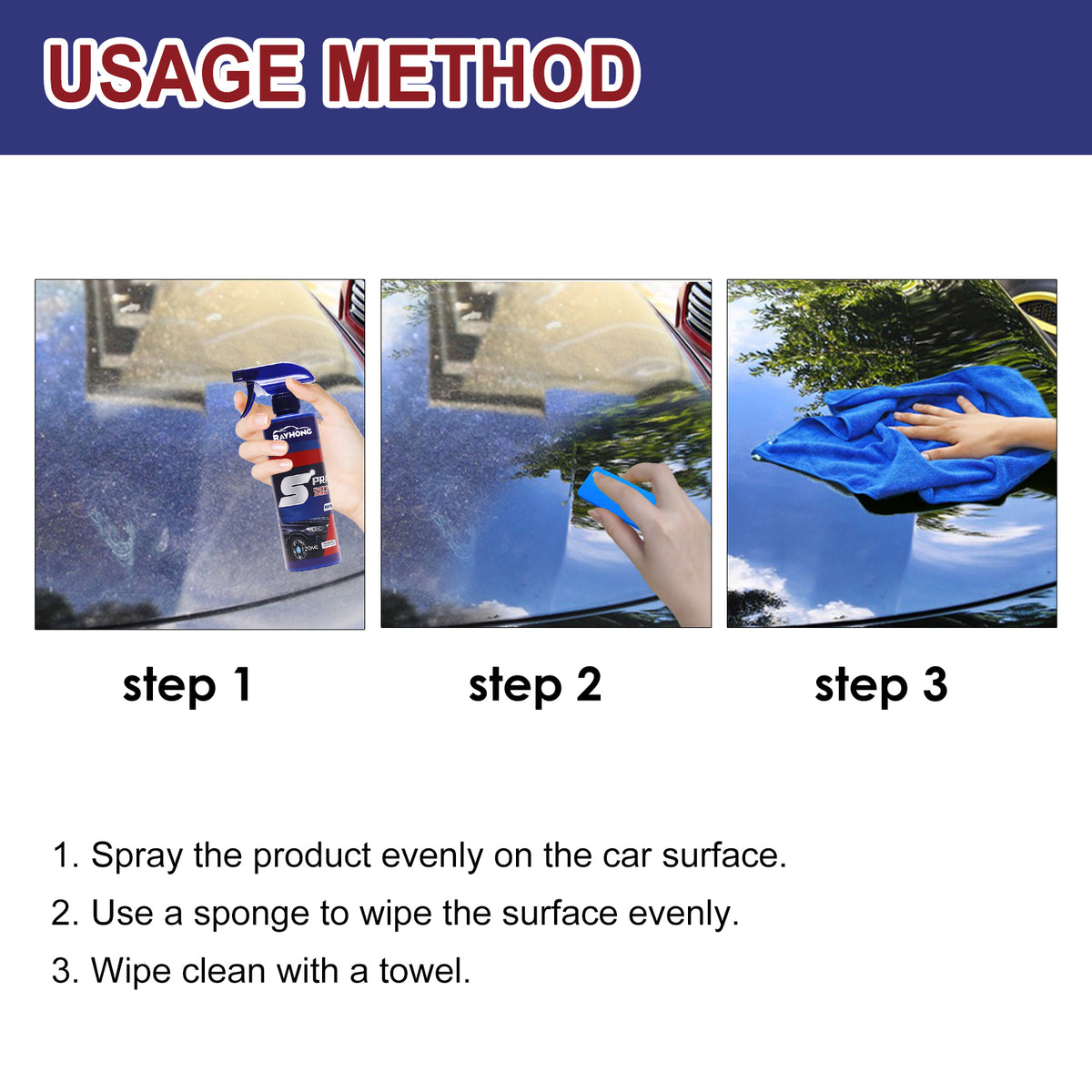 Car Coating Spray for Glossy Water-Repellent Paint