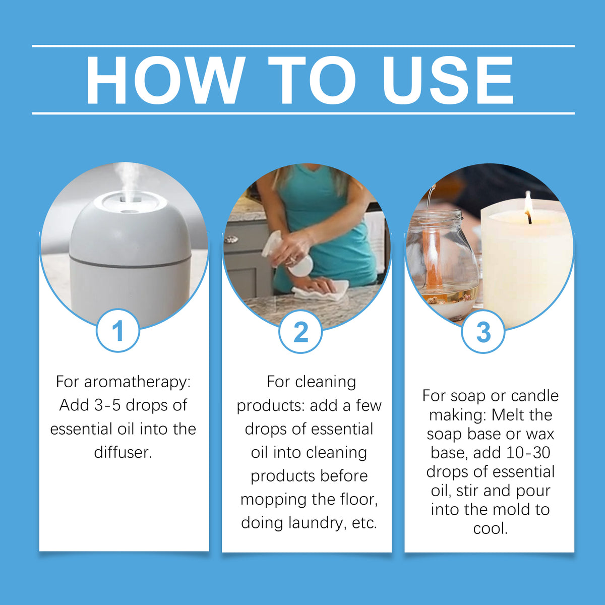Essential Oil Set, 6 Fresh Scents for Home Fragrance