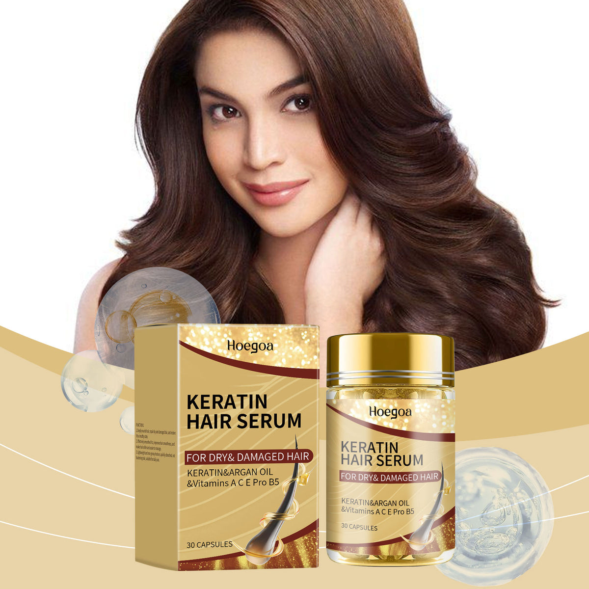 Argan Hair Oil Capsules for Smooth, Glossy Hair Care