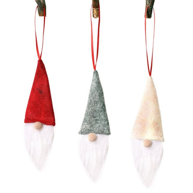 Santa Gnome Ornaments 3-Piece Festive Christmas Set