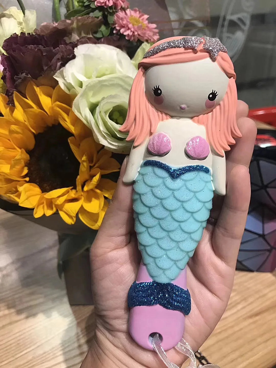 Kids Mermaid Hair Brush for Easier Gentle Detangling