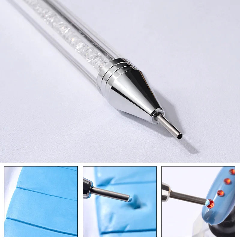 Nail Dotting Pen & Rhinestone Picker — Dual-Ended Precision
