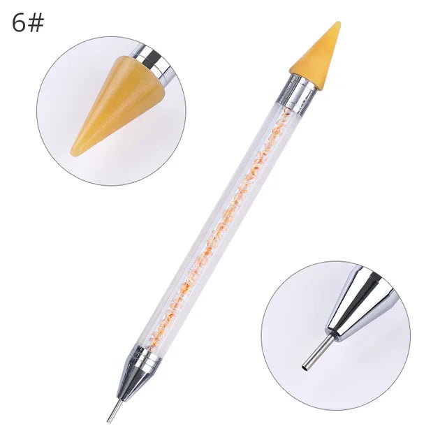 Nail Dotting Pen & Rhinestone Picker — Dual-Ended Precision