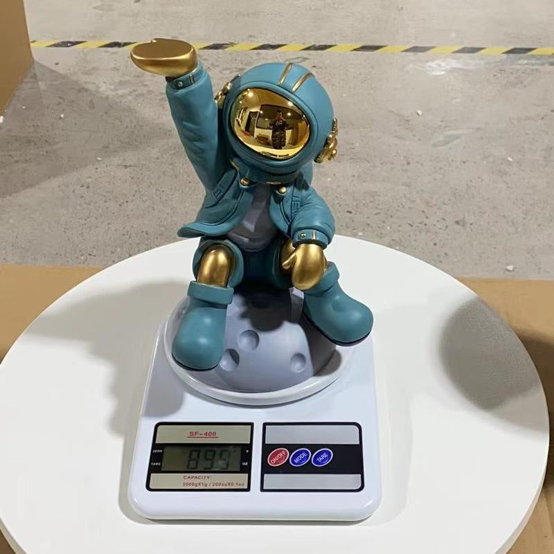 Astronaut Decor Sculpture With Functional Display Tray