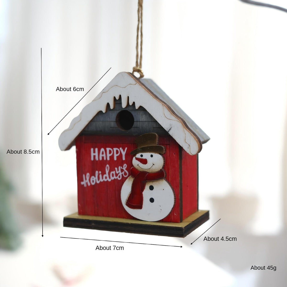 Wooden Christmas House Ornaments With Rustic Charm