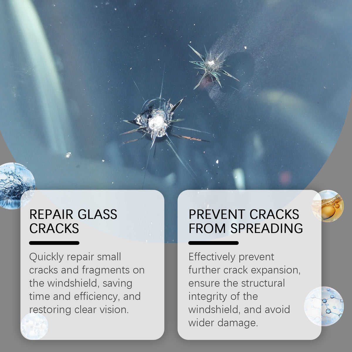 Windshield Repair Adhesive for Minor Crack and Scratch Care