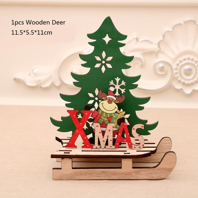 Wooden Christmas Sled Ornaments for Festive Tables