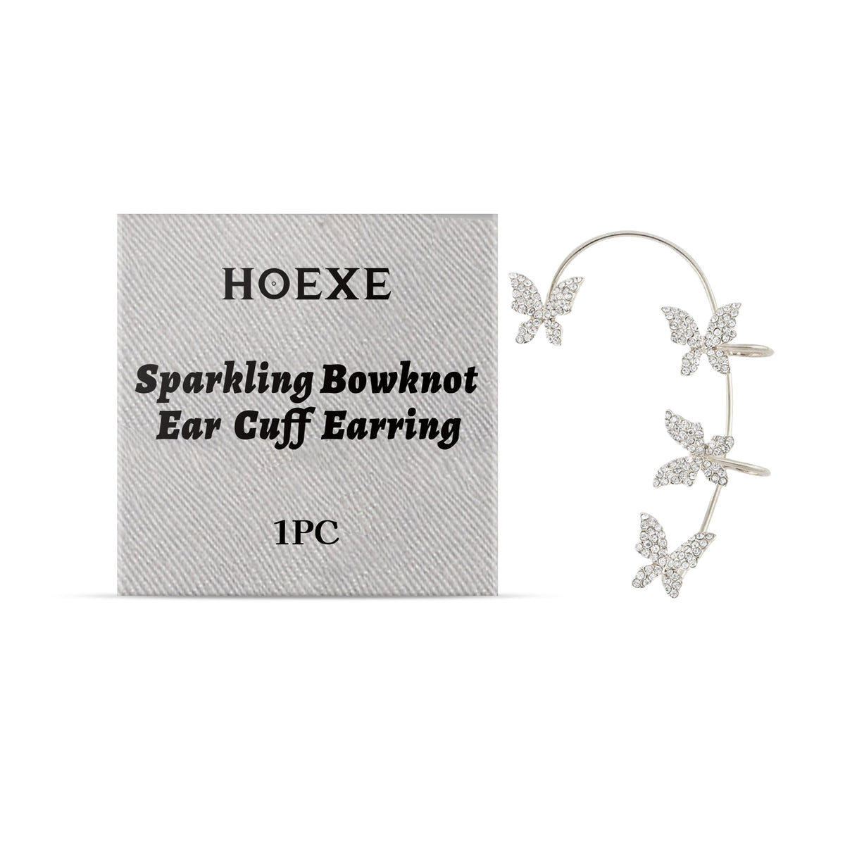 No-Piercing Butterfly Ear Cuff With Sparkling Bow