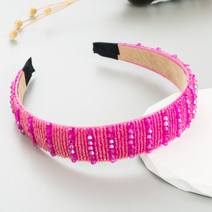 Beaded Headband for Face Washing & Bright Colorful Style
