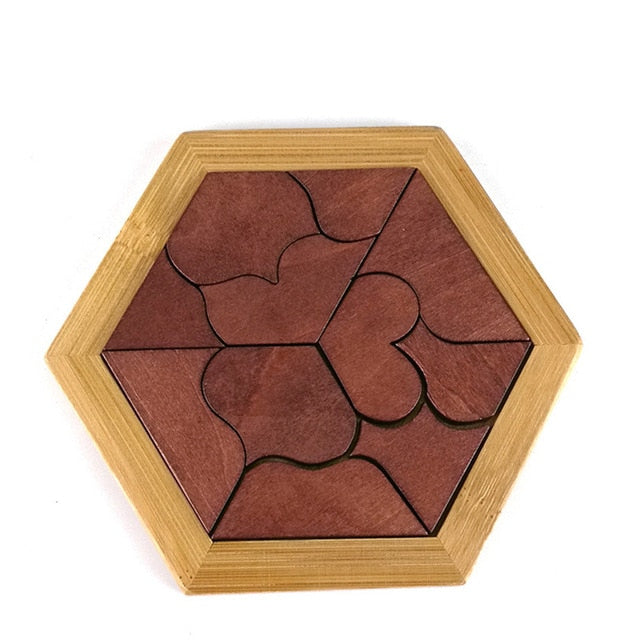 Geometric Wooden Puzzle Board for Screen-Free Play