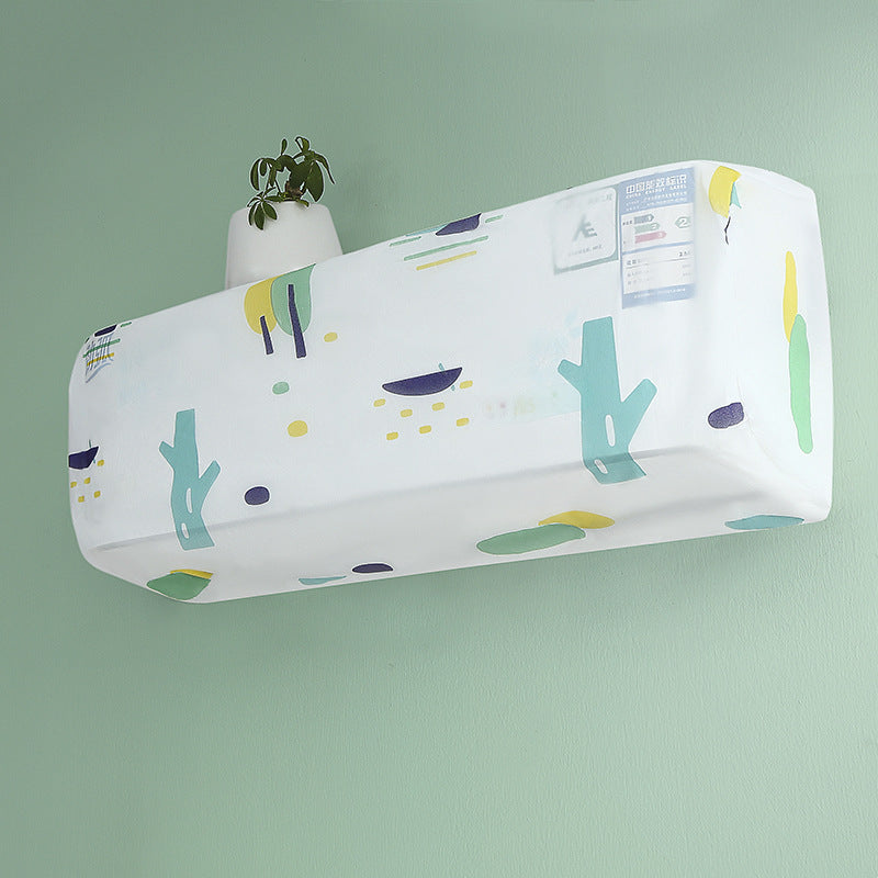 Wall AC Dust Cover Set with Fitted Decorative Print