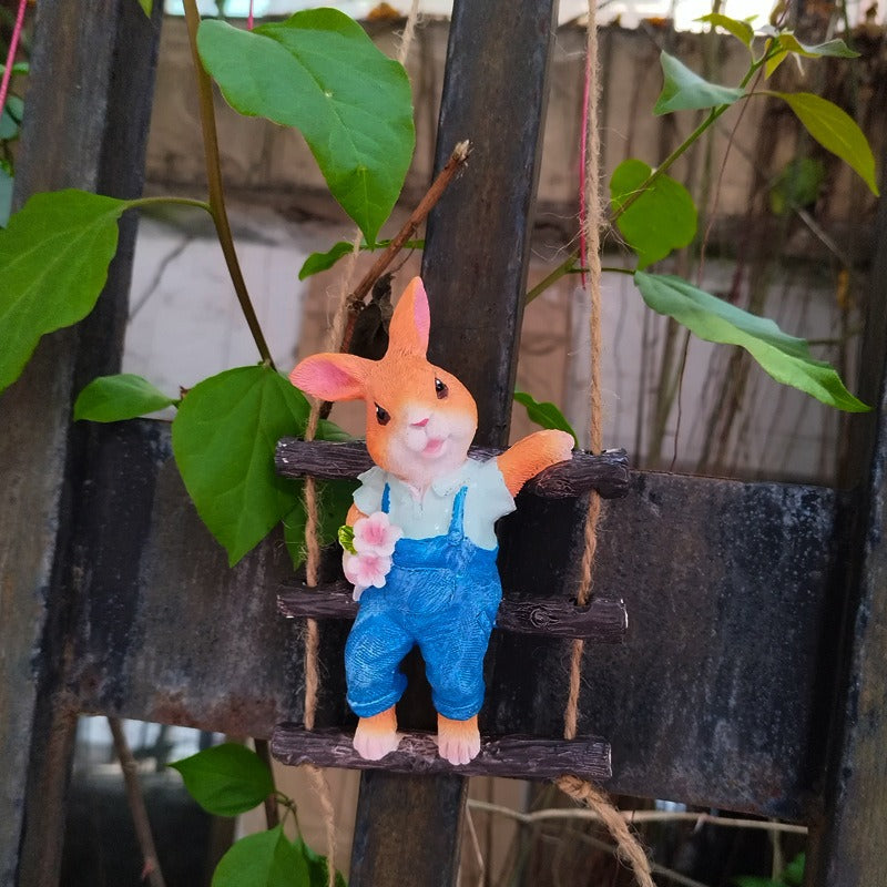 Hanging Rabbit Tree Ornament for Garden Trees & Fences