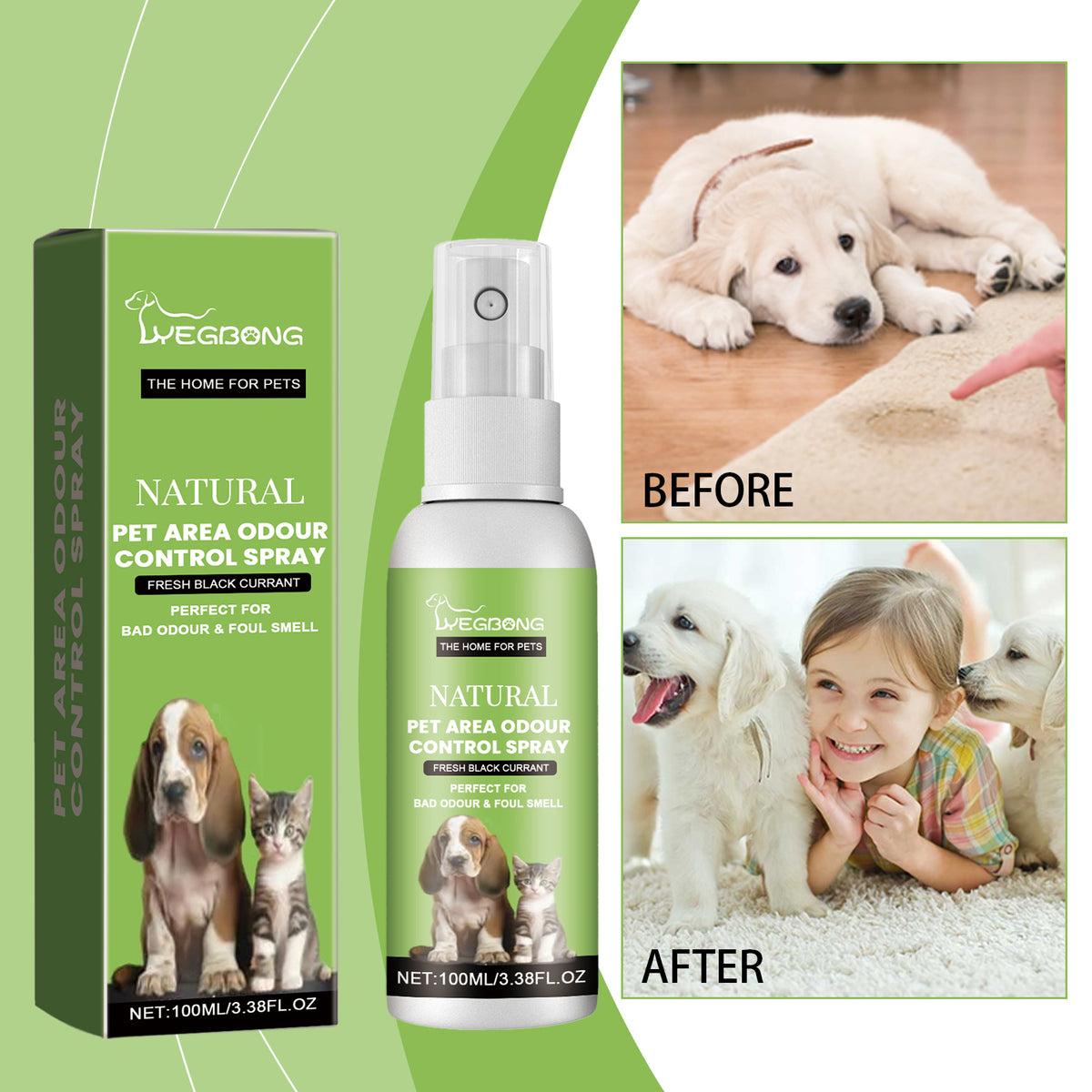 Natural Pet Odor Spray for Fresher Indoor Pet Areas