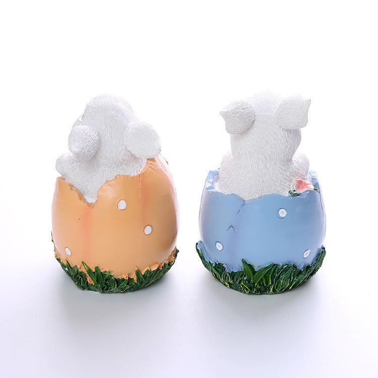 Hand-Painted Easter Bunny Resin Statue for Spring Decor