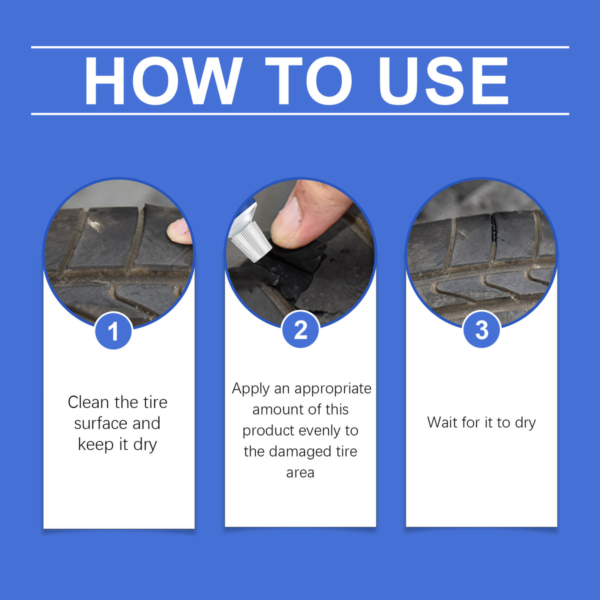 Tire Repair Glue for Surface Scuffs, Wear & Seams