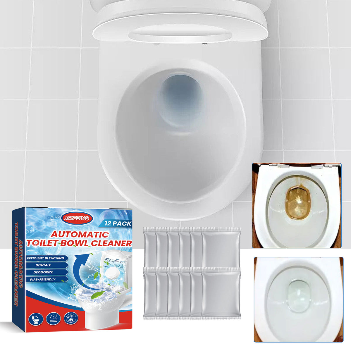 Toilet Cleaning Tablets for Automatic Descaling & Odor