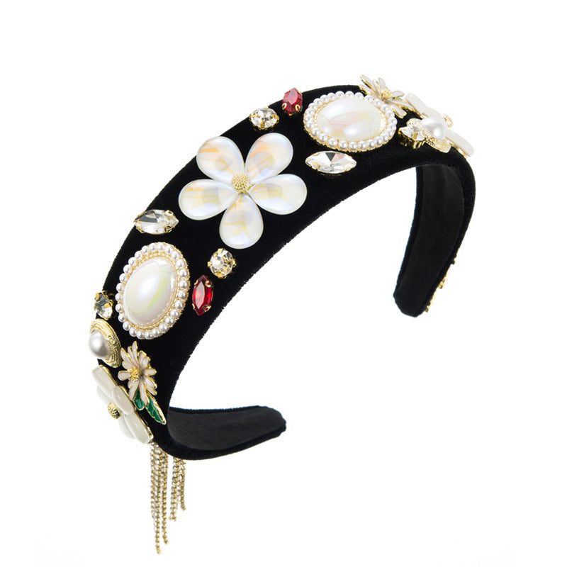 Velvet Baroque Headband for Vintage Glamour Outfits