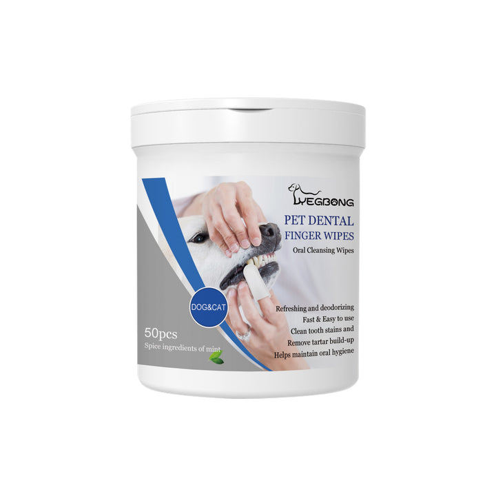 Pet Dental Finger Wipes for Fresher Breath & Cleaner Teeth