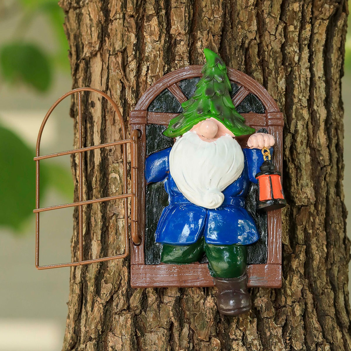Peeking Gnome Garden Statue with Flipping Window Panel