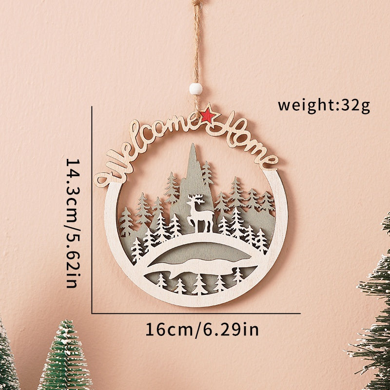 Christmas Wooden Ornaments for Rustic Holiday Tree Decor