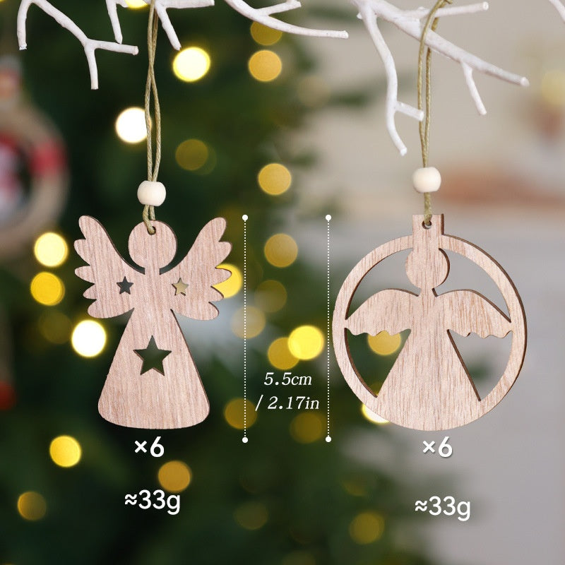 Wooden Christmas Ornaments for Warm Rustic Tree Decor
